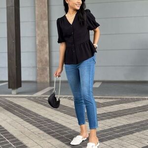 Uniqlo Women's ULTRA STRETCH HIGH RISE DENIM CROPPED LEGGINGS PANTS (Size M)